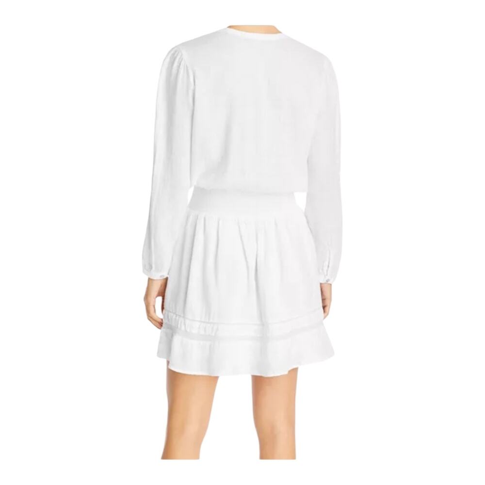 Rails Dress Jasmine smocked waist long sleeve linen mix white size X-Large XL - Picture 9 of 9